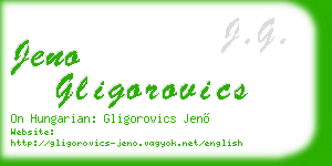 jeno gligorovics business card